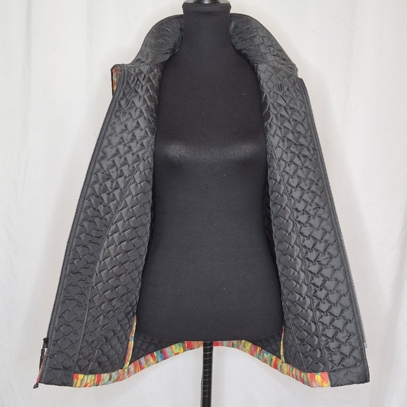 Caroline Rose Multicolor Quilted Zip Front Oversized Vest w/ Pockets - Size M - Picture 7 of 9